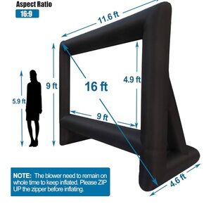Inflatable Black Projector Screen